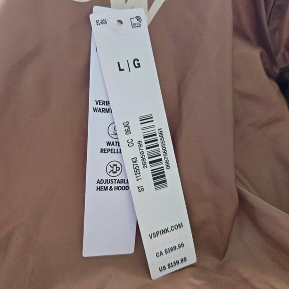 PINK Marshmallow Puffer White Hooded Puffer Jacket Womens Size Large NEW W/TAGS - Picture 6 of 6